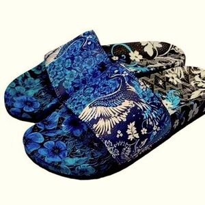 Blue and Black pool Johnny Was Slide Sandals
